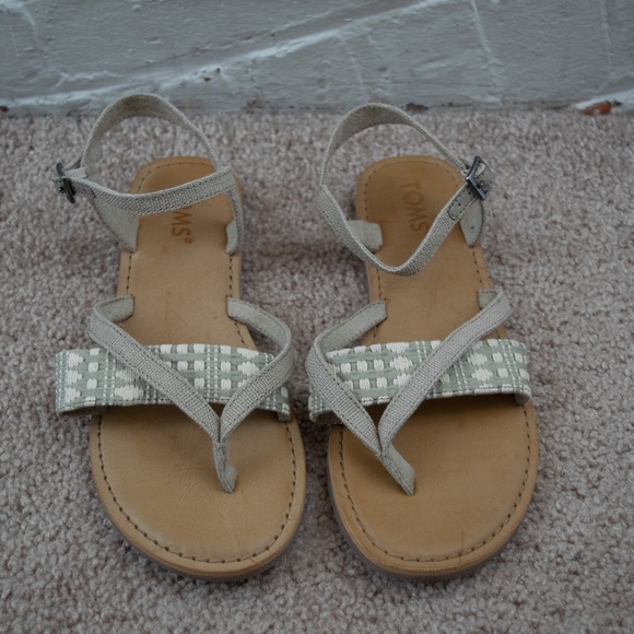 Toms Beige Canvas Lexie Sandals - Picture 1 of 5